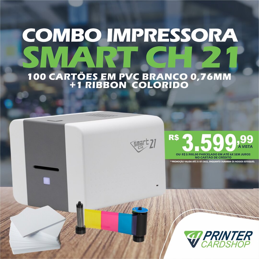 Impressora de Cartões e Cracha Smart CH 21 Alta Gama Prime